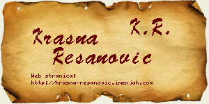 Krasna Resanović vizit kartica